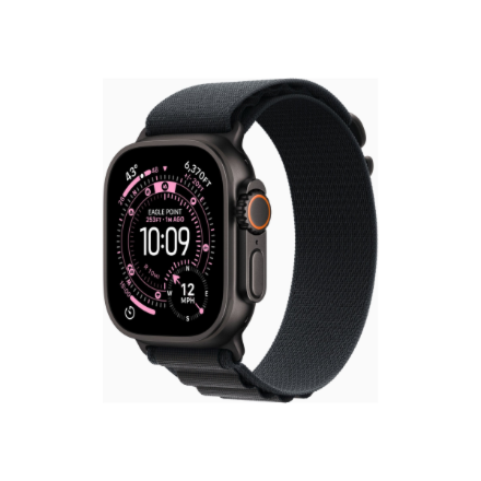 Apple Watch Ultra 3 GPS + Cellular 49mm Black Titanium Case with Black Alpine Loop - Large | Apple