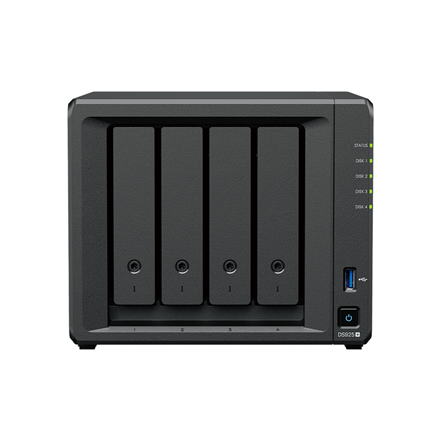 Synology NAS | DS925+ | AMD Ryzen | V1500B | Processor frequency 2.2 GHz | 4 GB | DDR4 ECC SODIMM | Black