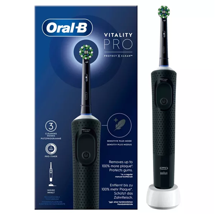 Oral-B Electric Toothbrush | Vitality Pro | Rechargeable | For adults | Number of brush heads included 1 | Number of teeth brushing modes 3 | Black