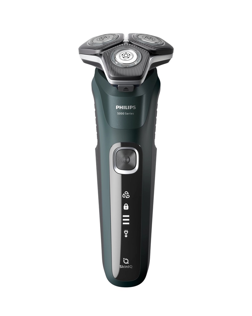 Philips Series 5000 wet and dry electric shaver S5884/50, SkinIQ, SteelPrecision blades, 360-D flexible heads, PowerAdapt Sensor
