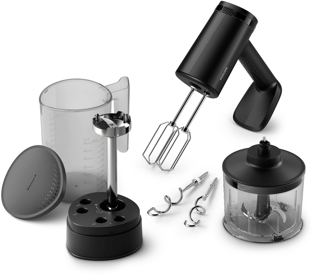 Philips Series 5000 hand mixer HR3781/20, 3-in-1, 5 Speed Settings, 500W, Black