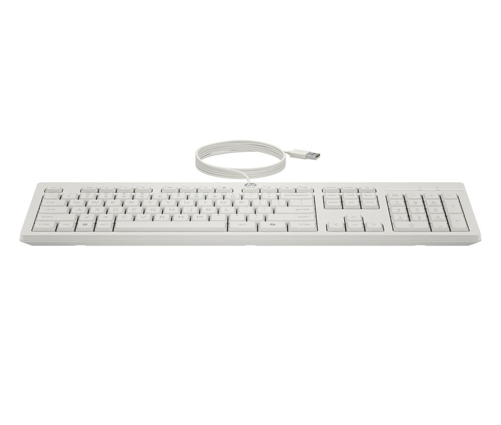 HP 225 G2 USB Wired Mouse Keyboard Combo, Copilot Key - Cashmere White - ESTONIAN