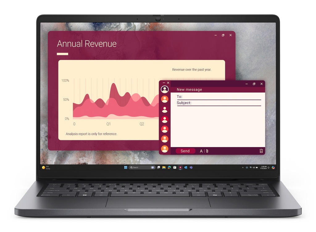 Dell Pro 14 PC14250 / U5 235U/ 16GB/ 512GB SSD/ FgrPr+SmtCd/ FHD IR Cam & Mic/ WLAN + BT/ 14.0" FHD+/ US Backlit Kb/  65W/W11Pro/3yrs Prosupport