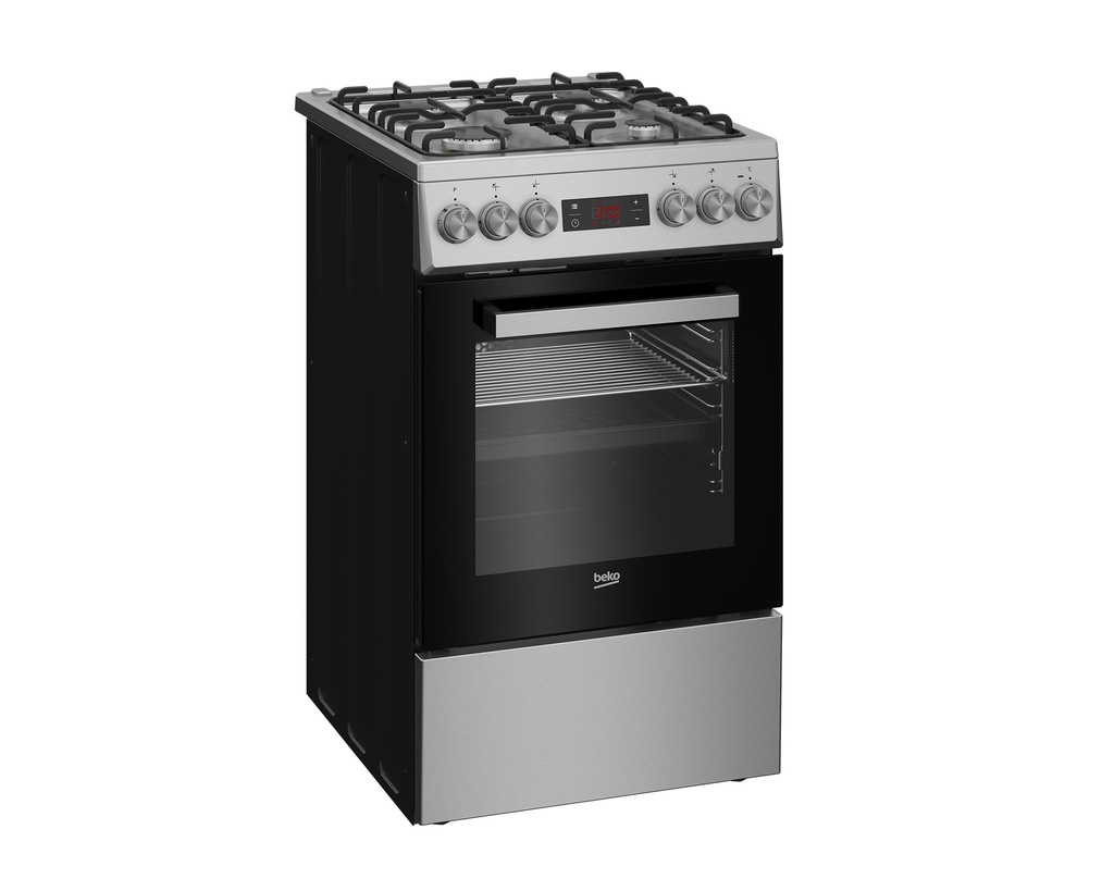 BEKO Cooker FSM52321DXDT, Width 50 cm, A, Gas/Electric, Silver
