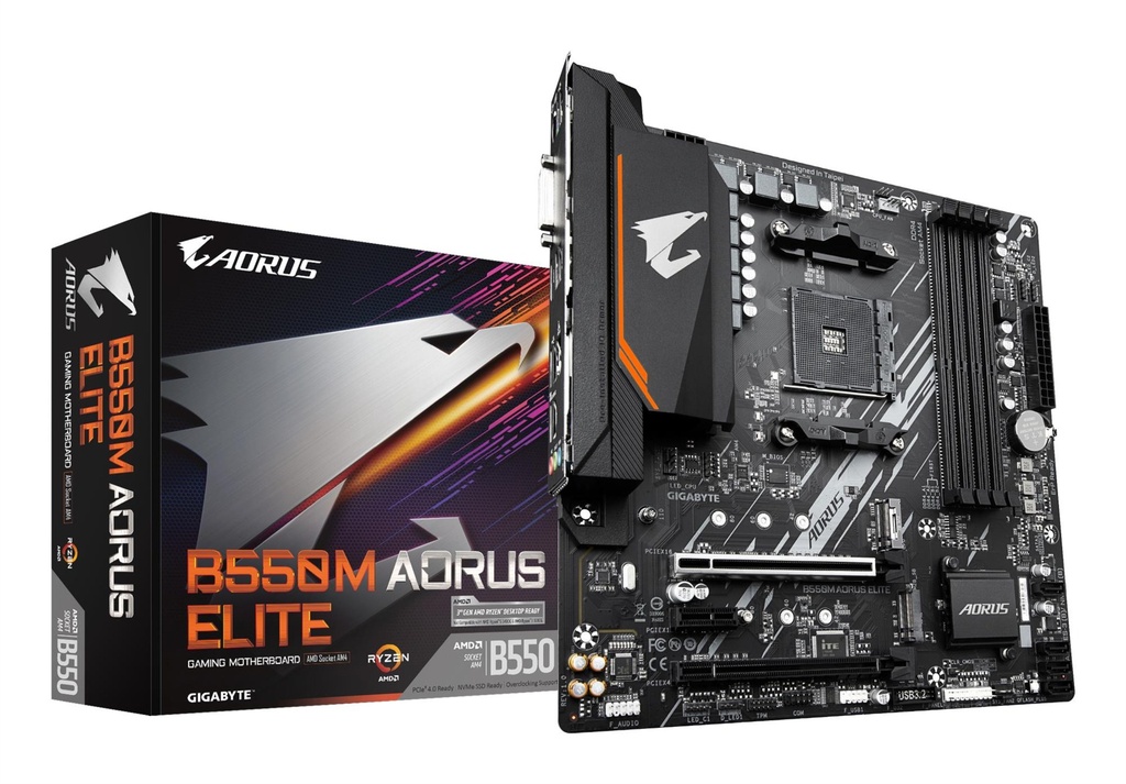 Mainboard | Gigabyte AMD B550 Socket AM4 Micro ATX RAM DDR4-SDRAM B550M Aorus Elite 1.3