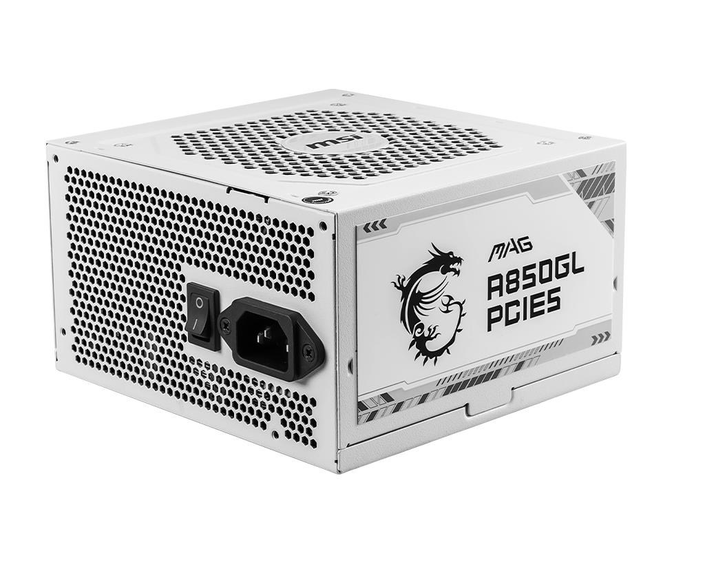 Power supply | MSI 850 Watts Efficiency 80 Plus Gold PFC Active MAGA850GLPCIE5WHITE