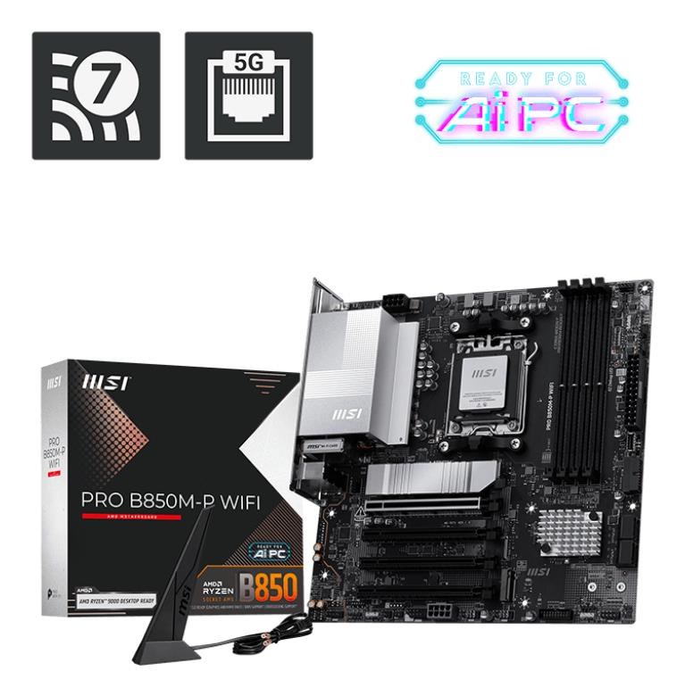 Mainboard | MSI AMD B850 SAM5 Memory DDR5 PROB850M-PWIFI