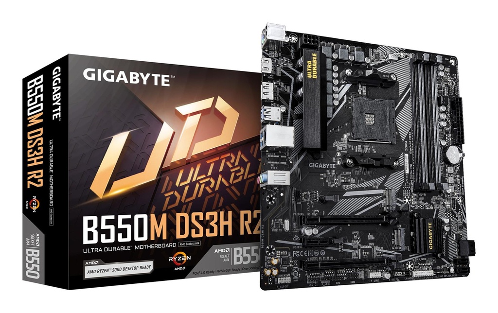 Mainboard | Gigabyte AMD B550 Socket AM4 Micro ATX RAM DDR4-SDRAM B550M DS3H R2
